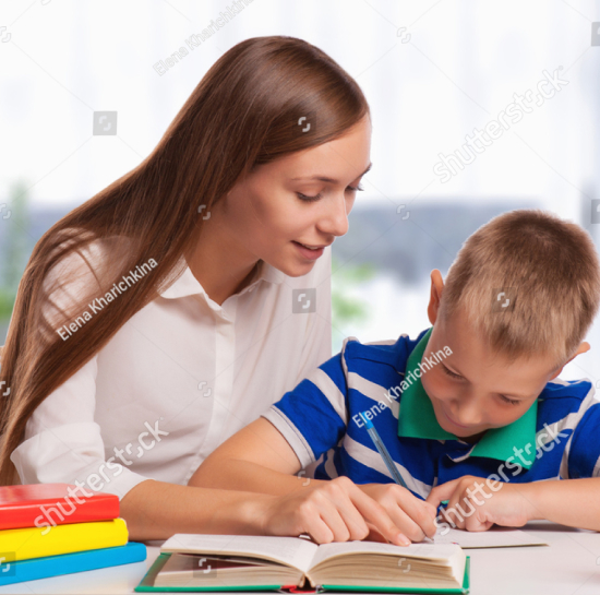 Stock Photo Mother Helping Son With Homework At Table 223518181 1